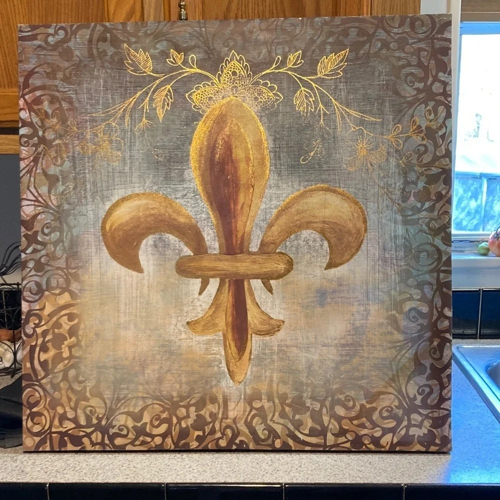Kirklands Elegant Canvas Art with Gold and Cream